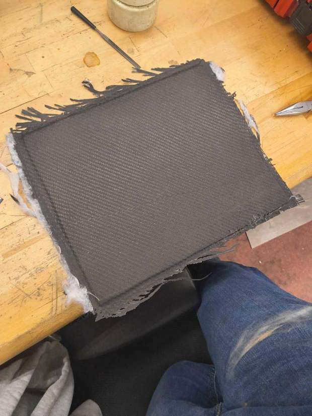 Cured flat carbon panel